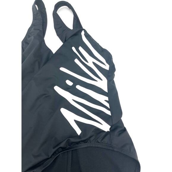 Nike Women's Black U-Back One Piece Logo Swimsuit XL NWT - Picture 3 of 7